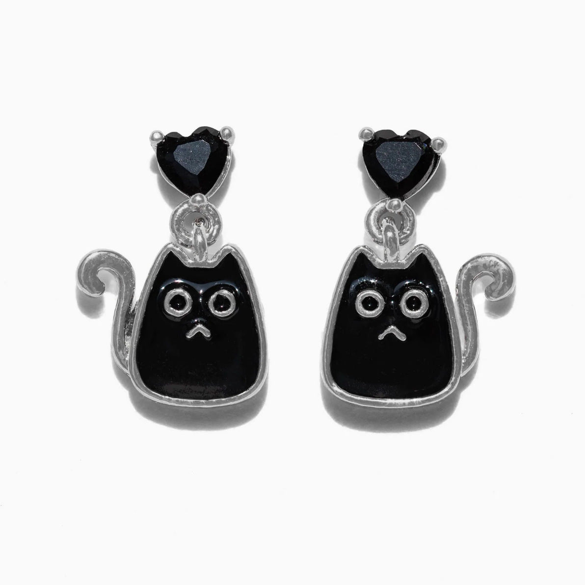 Halloween Black Cat Pumpkin Skull Stud Earrings