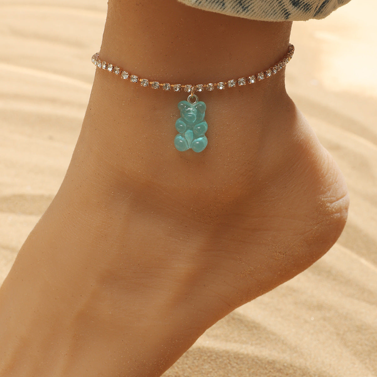 Fashion Multicolor Cartoon Bear Anklet