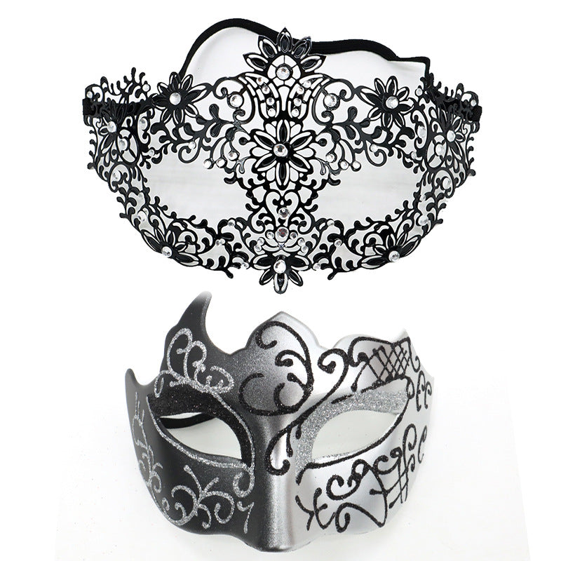 Masquerade Carnival Black Half Face Diamond Mask