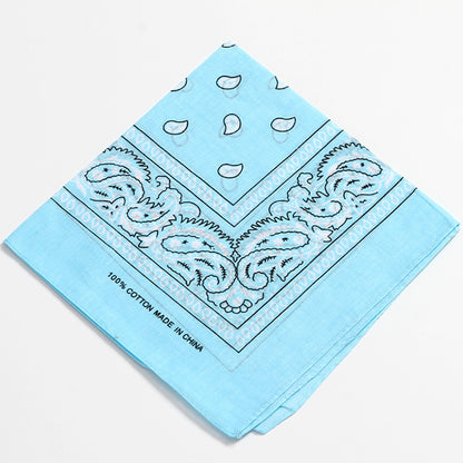 Bufanda cuadrada de algodón con estampado de anacardos para mujer, accesorio de estilo urbano