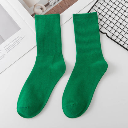 Calcetines de algodón hasta la rodilla de color liso para mujer