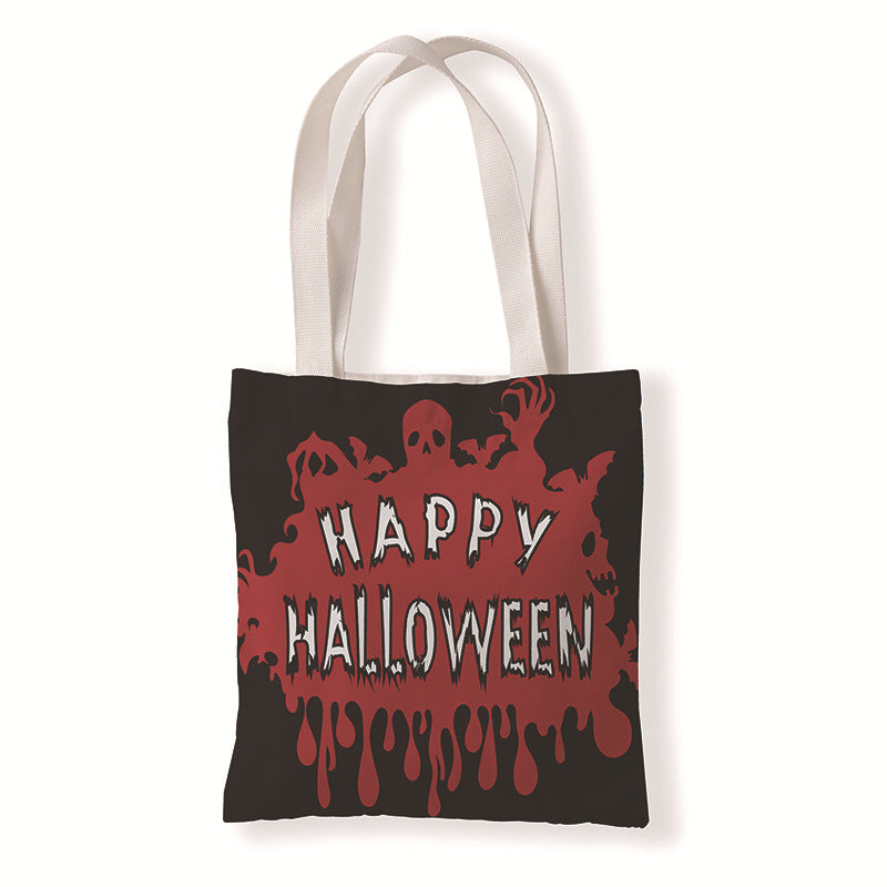 Bolsa de lona con estampado de calabaza de Halloween para uso diario