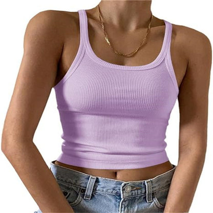 Women Fashion Sexy Solid Color Slim Camisole