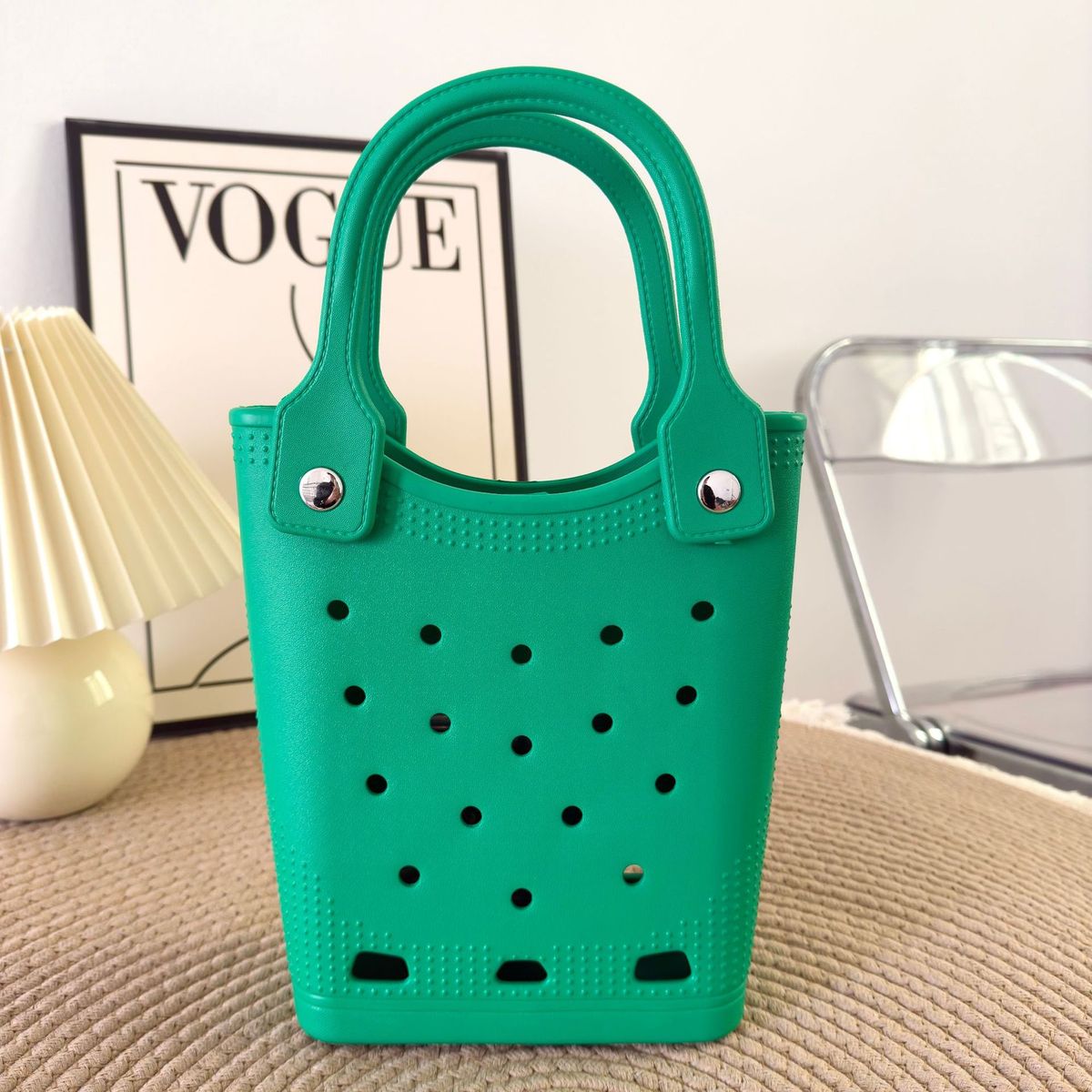 Sac fourre-tout Eva de couleur unie, petit, carré, léger et élégant