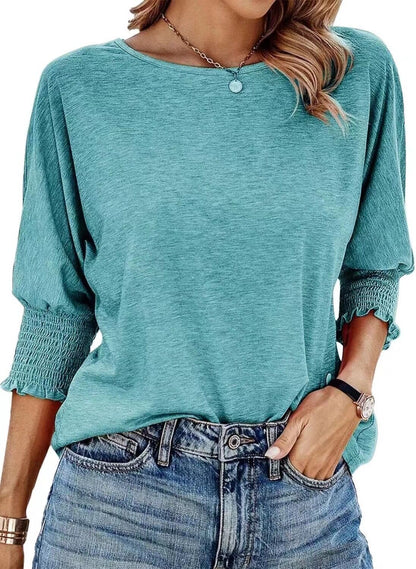 Women Casual Cotton Long-Sleeve Loose T-Shirt