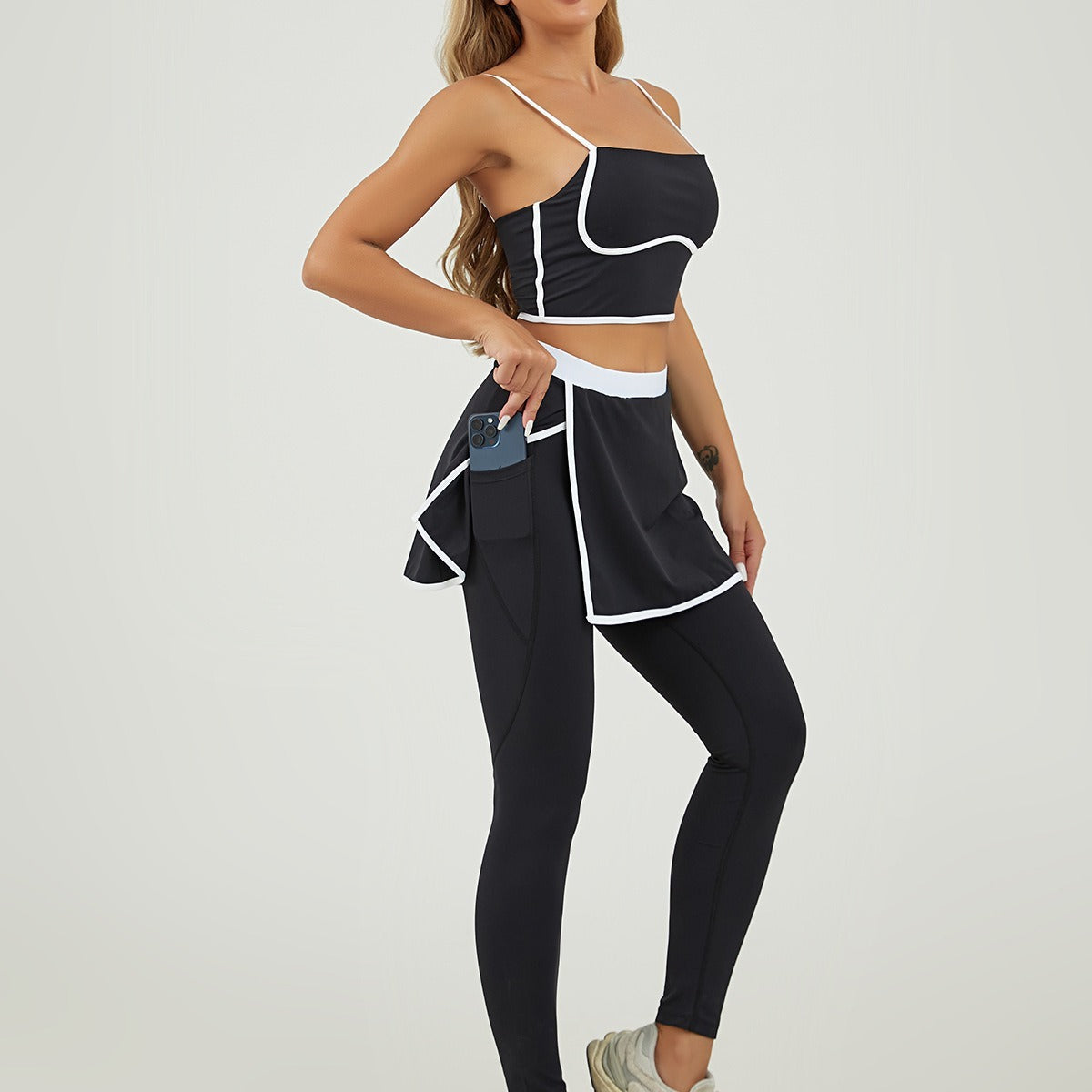 Women Casual Color Block Quick-Drying Yoga Set