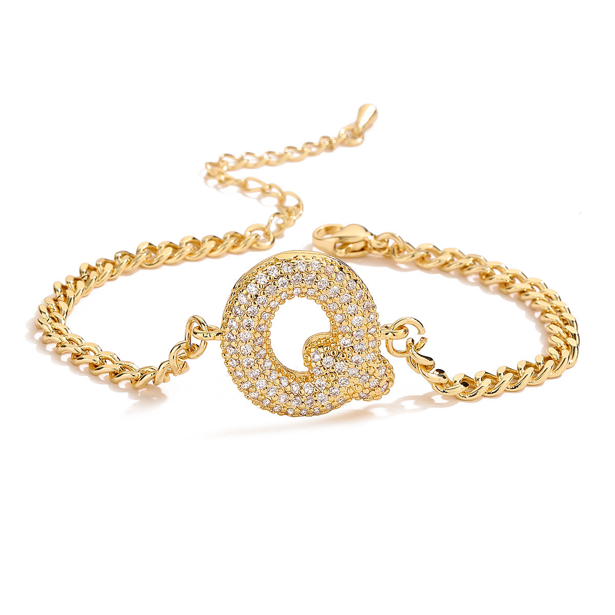 Fashion 26 Zircon Alphabet Bracelet