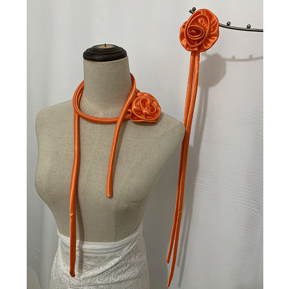 Bufanda fina con flores 3D para mujer