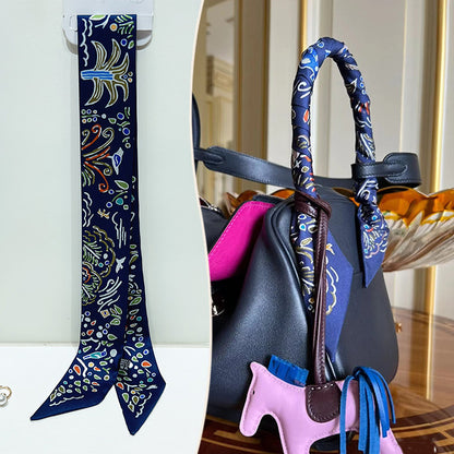 Bufanda con asa para bolso con lazo estampado de moda