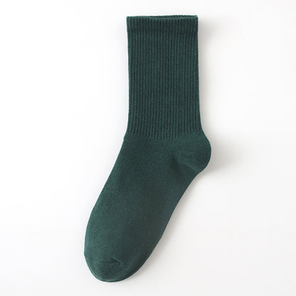 Calcetines finos de algodón de color liso para mujer