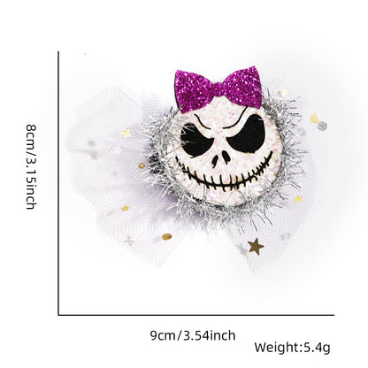 Accessoires pour épingles à cheveux en maille fantôme et citrouille d'Halloween