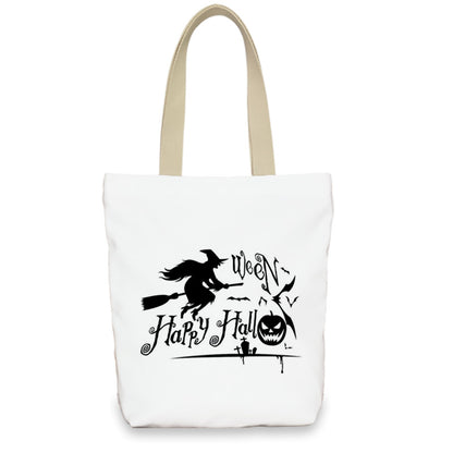 Bolso de lona con diseño de calabaza de Halloween para mujer