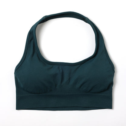 Women Fashion Solid Color Seamless Halter-Neck Bra