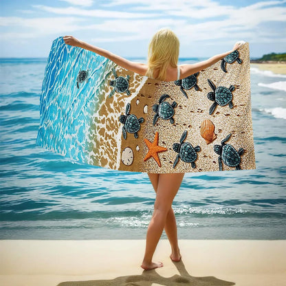 Toalla de playa de secado rápido con estampado de rizo de doble cara