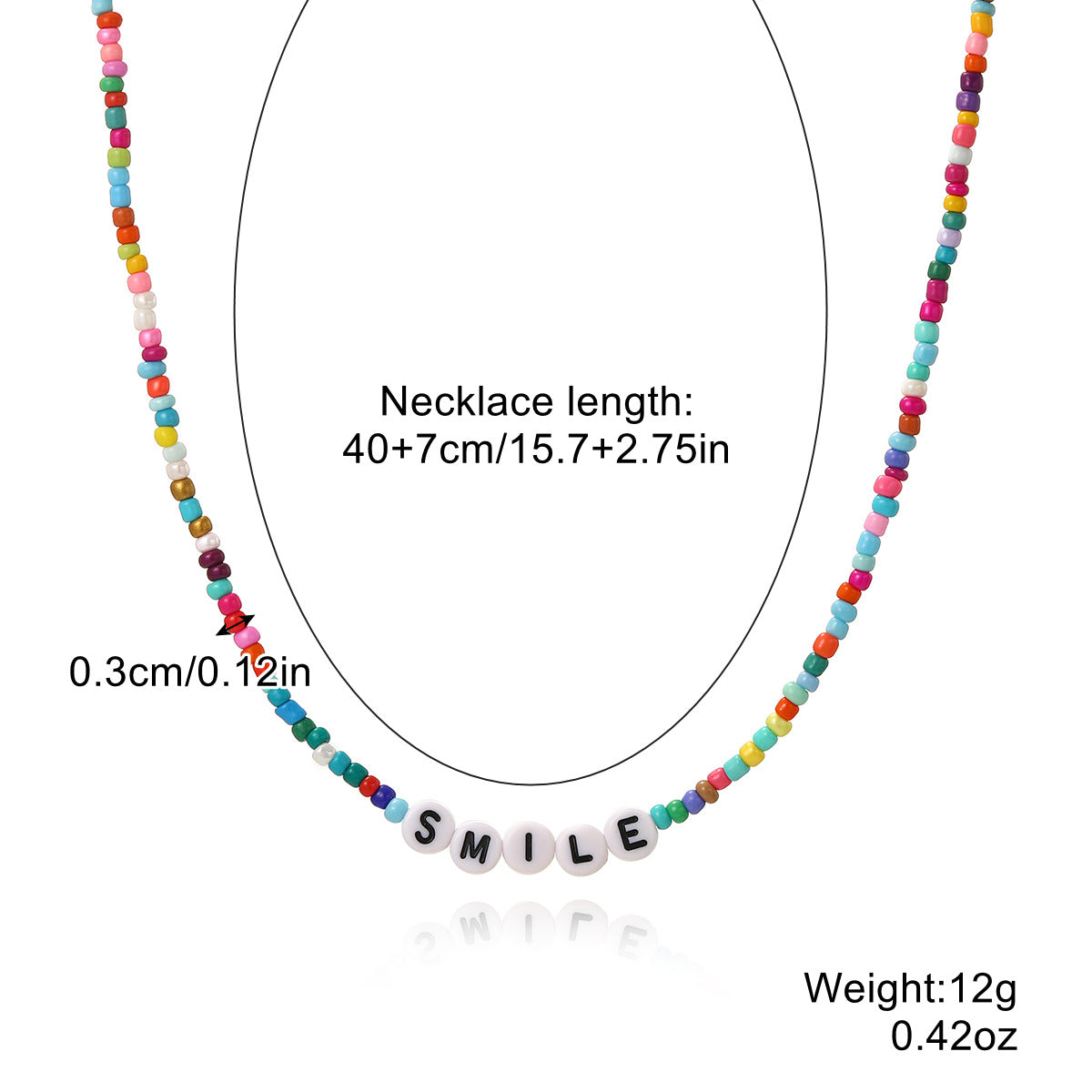 Collar bohemio sencillo de cuentas coloridas