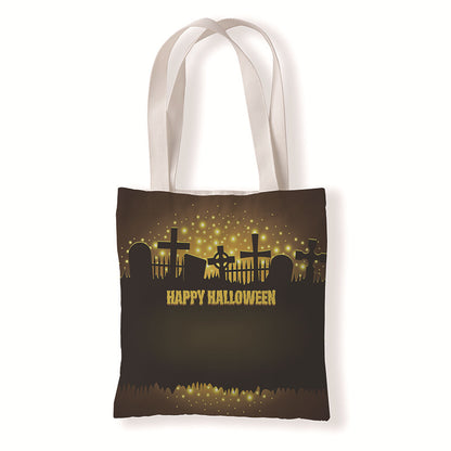Bolsa de lona con estampado de calabaza de Halloween para uso diario