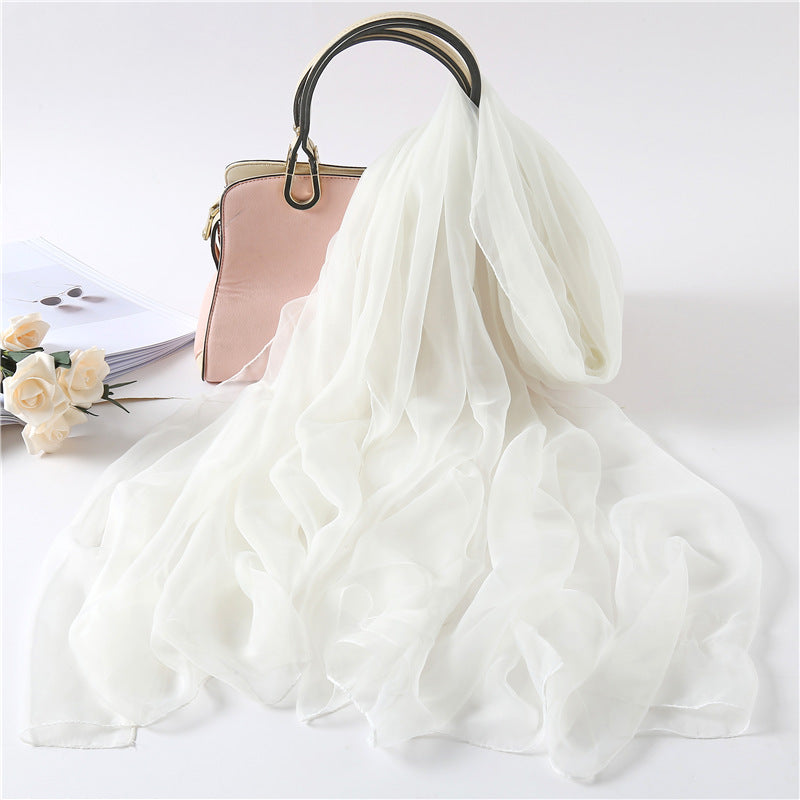 Large Size Solid Color Sunscreen Scarf for Women