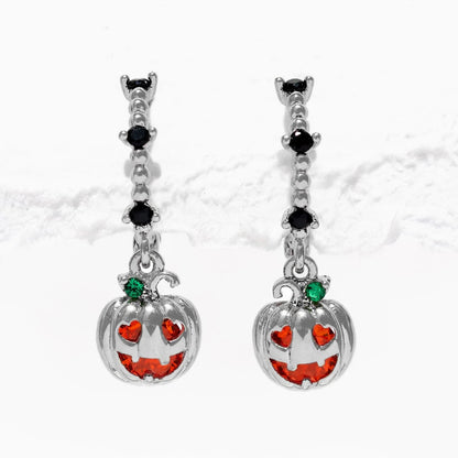 Halloween Black Cat Pumpkin Skull Stud Earrings