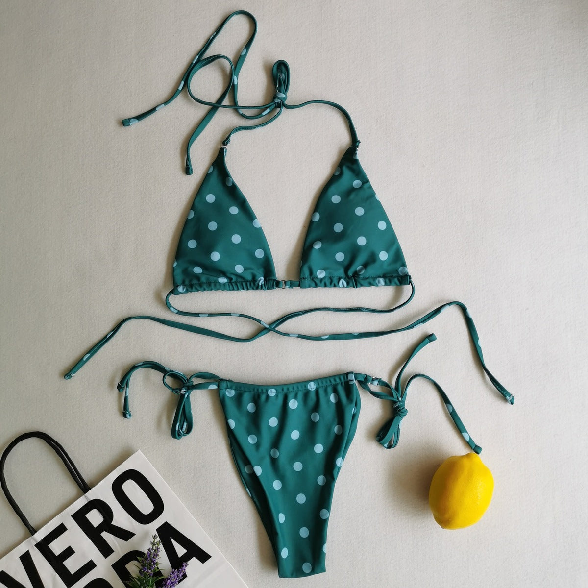 Women Sexy Lace-Up Print Bikini