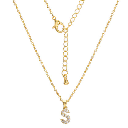 Collar con colgante de alfabeto simple a la moda para mujer