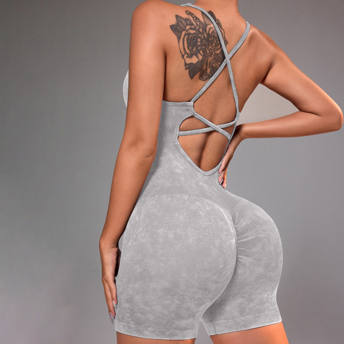 Women Fashion Backless Quick-Drying Yoga Rompers