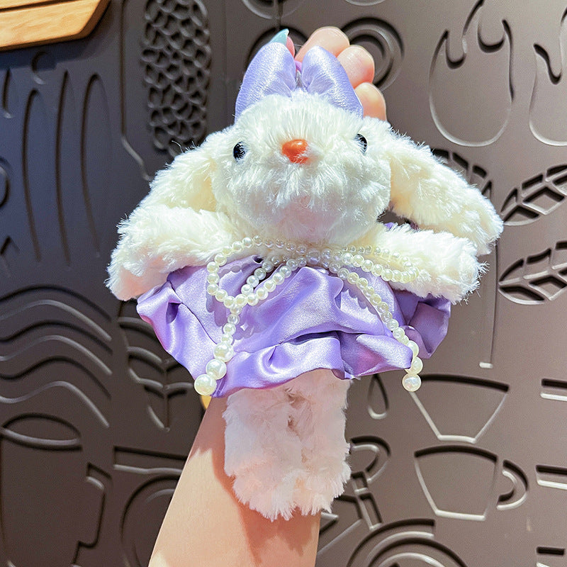 Cute Plush Long Ear Rabbit Keychain with Dress Variations