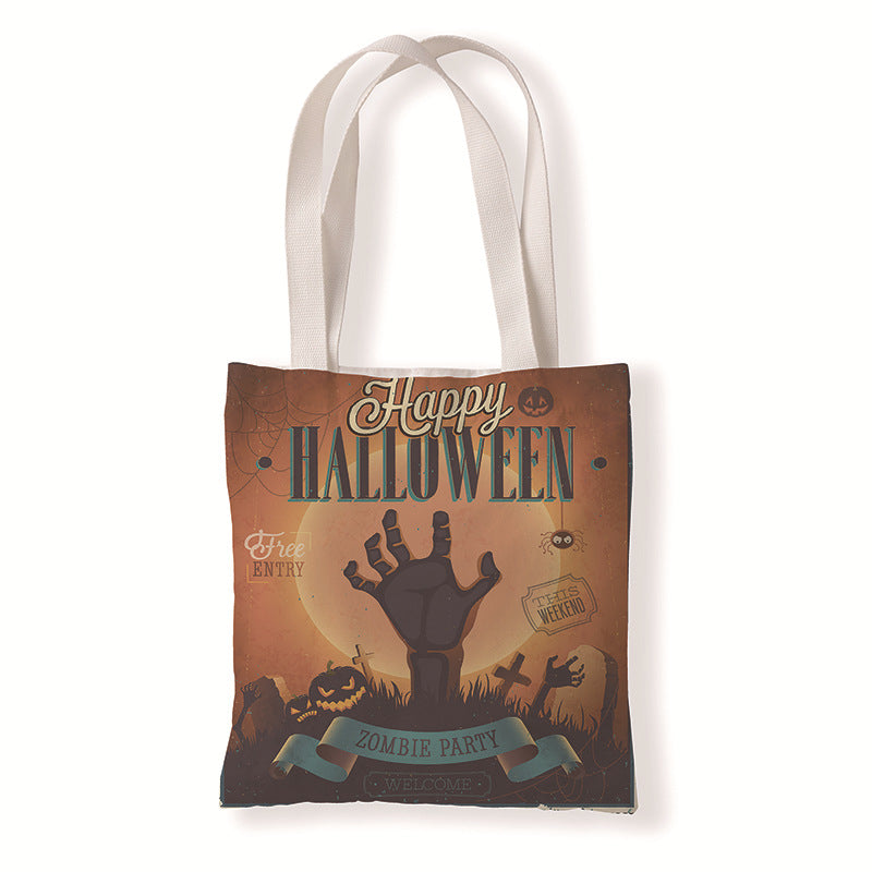 Bolsa de lona con estampado de calabaza de Halloween para uso diario
