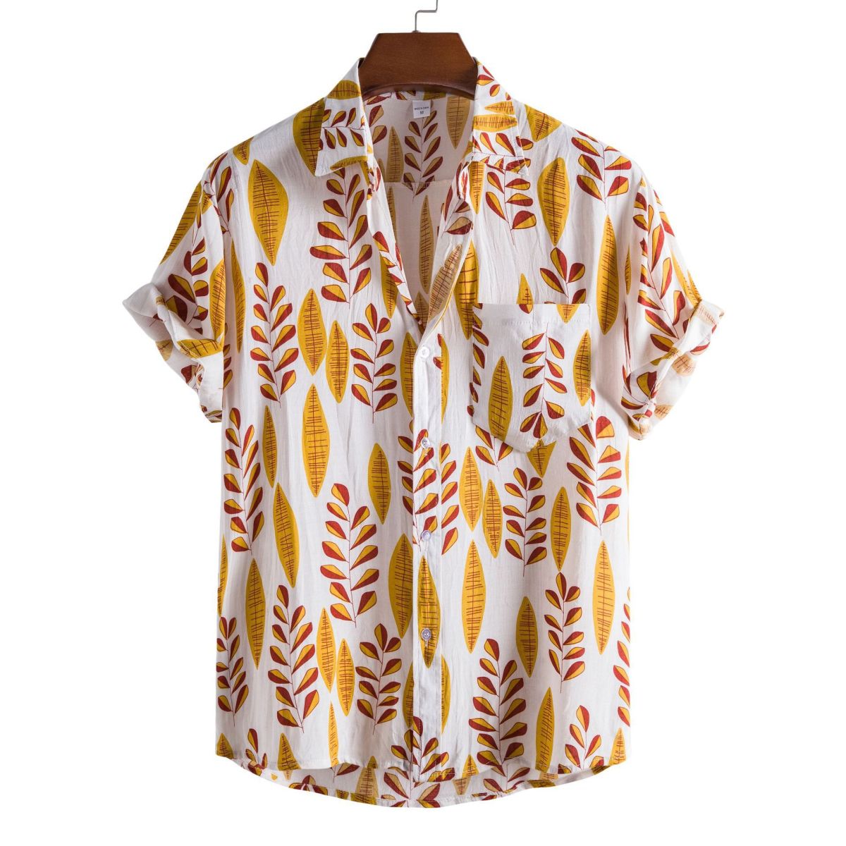 Camisa informal de vacaciones para hombre con estampado de flores diminutas en 3D