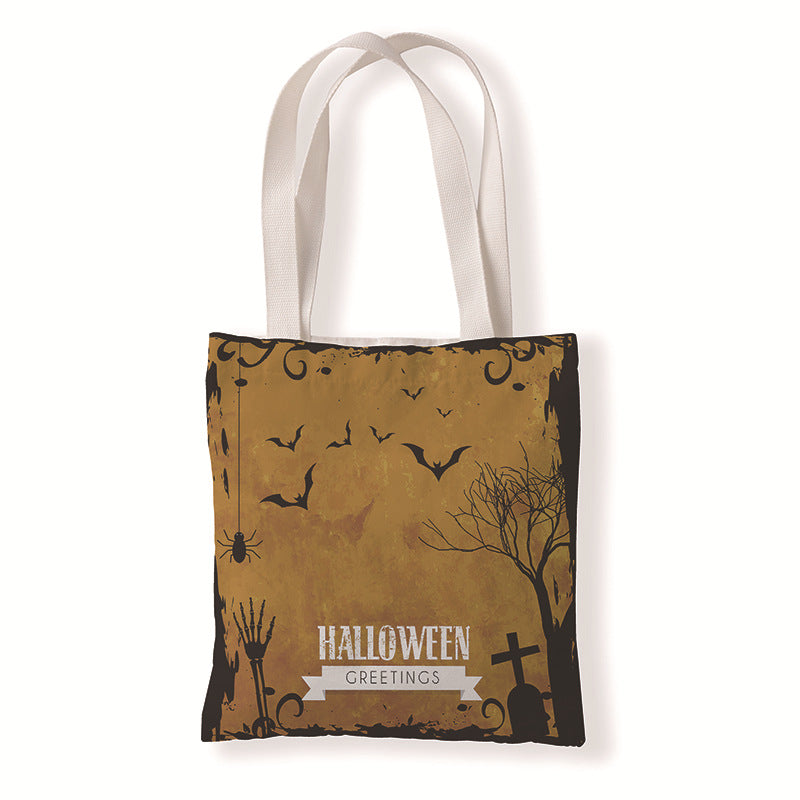 Bolsa de lona con estampado de calabaza de Halloween para uso diario