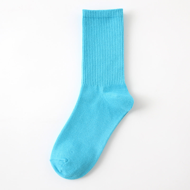 Calcetines finos de algodón de color liso para mujer