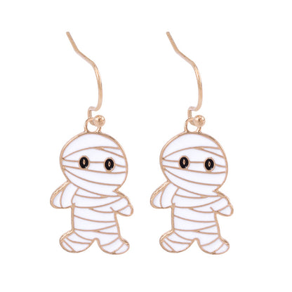 Halloween Women Fashion Exaggerated Resin Skeleton Earrings
