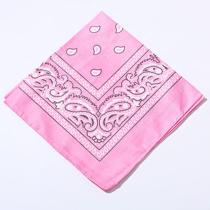 Bufanda cuadrada de algodón con estampado de anacardos para mujer, accesorio de estilo urbano