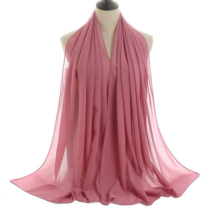 Bufanda de gasa con burbujas de color liso de verano para mujer