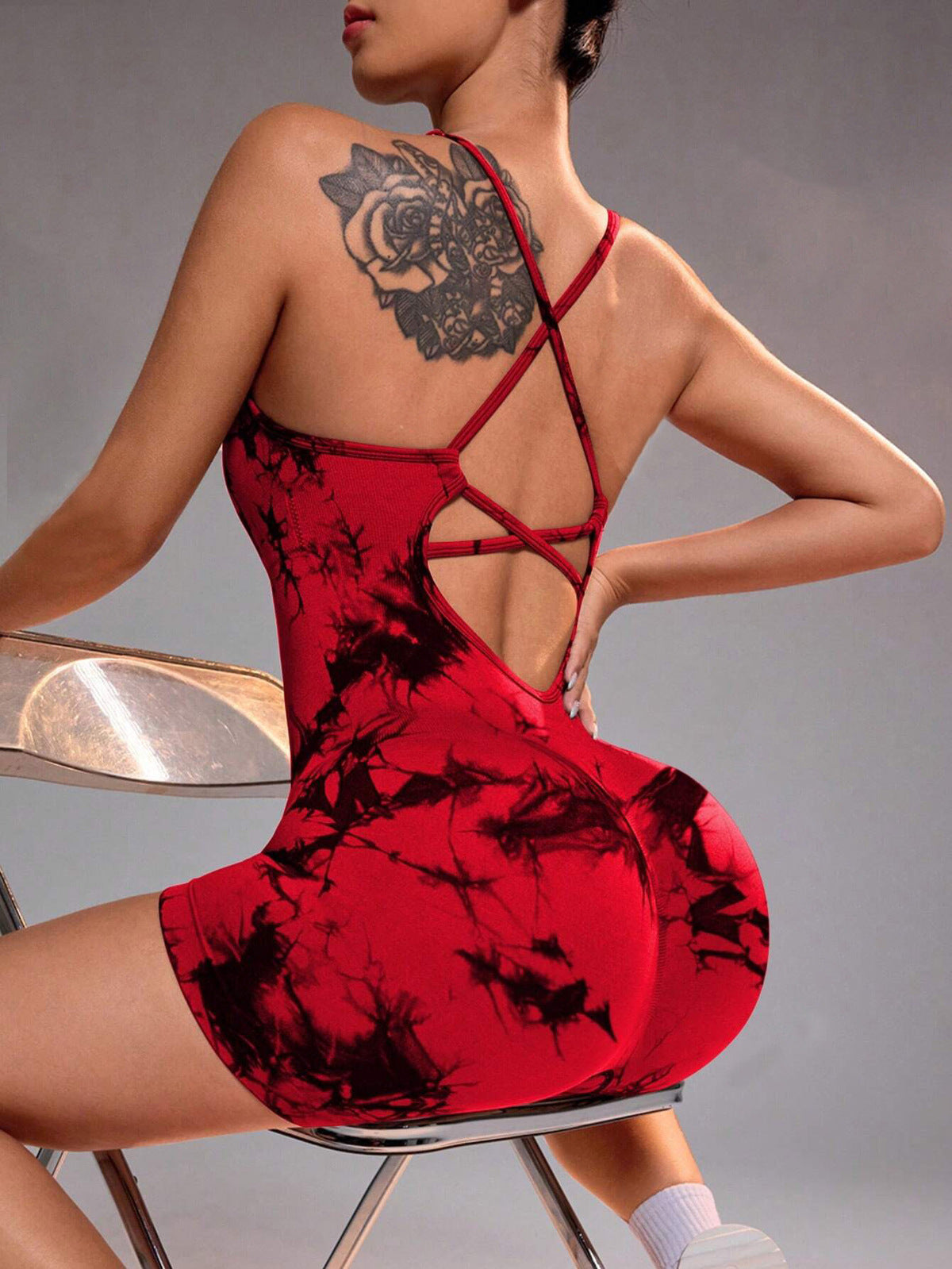 Women Fashion Backless Quick-Drying Yoga Rompers