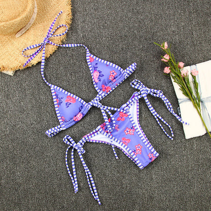 Women Sexy Print Strap Bikini