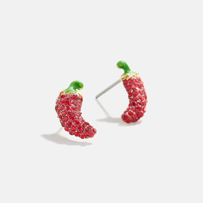 Women Fashion Rhinestone Fruit Earrings Geometric Trendy Jewelry