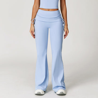 Women Fashion Casual High Waist Flared Sports Pants