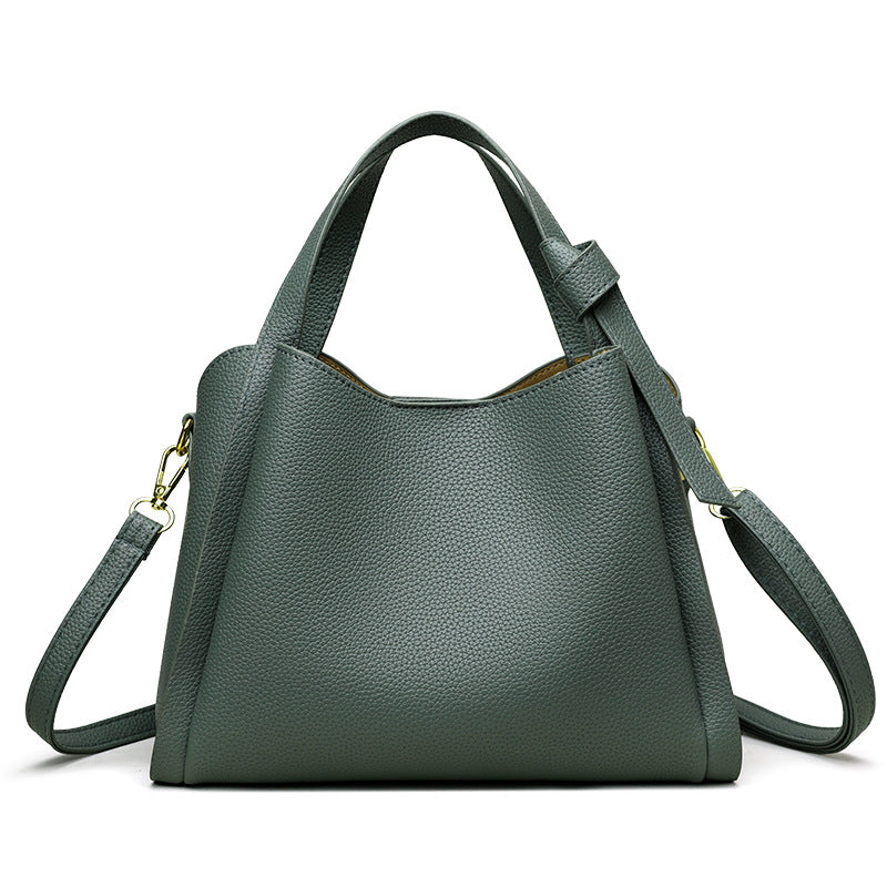 Soft Pu Leather Women Tote Bag with Horizontal Shape