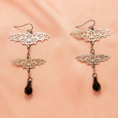 Halloween Women Cartoon Skeleton Pumpkin Bat Earrings