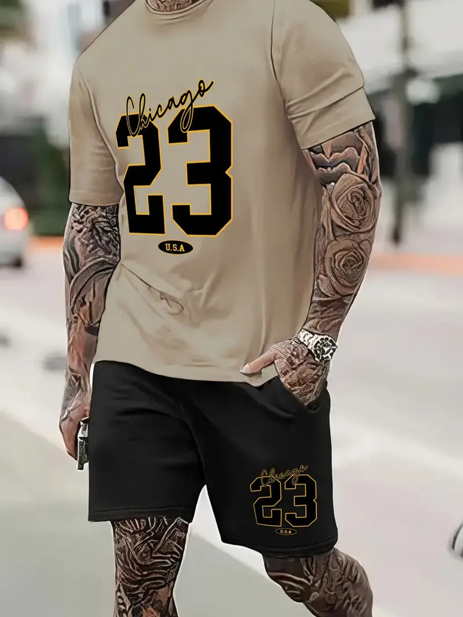Summer Casual Short Sleeve Basic T-Shirt Set