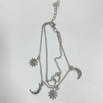 Fashion Star Moon Simple Heart-Shaped Anklet