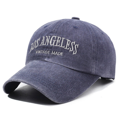 Gorra de béisbol de algodón lavado con letras bordadas