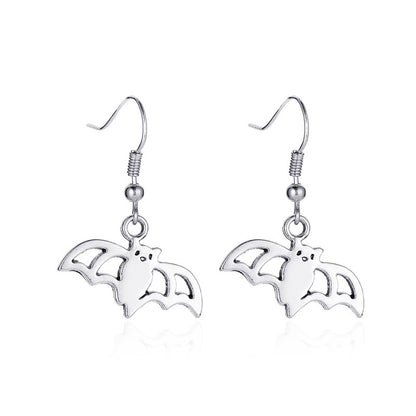Halloween Skeleton Bat Spider Earrings Alloy Retro Style