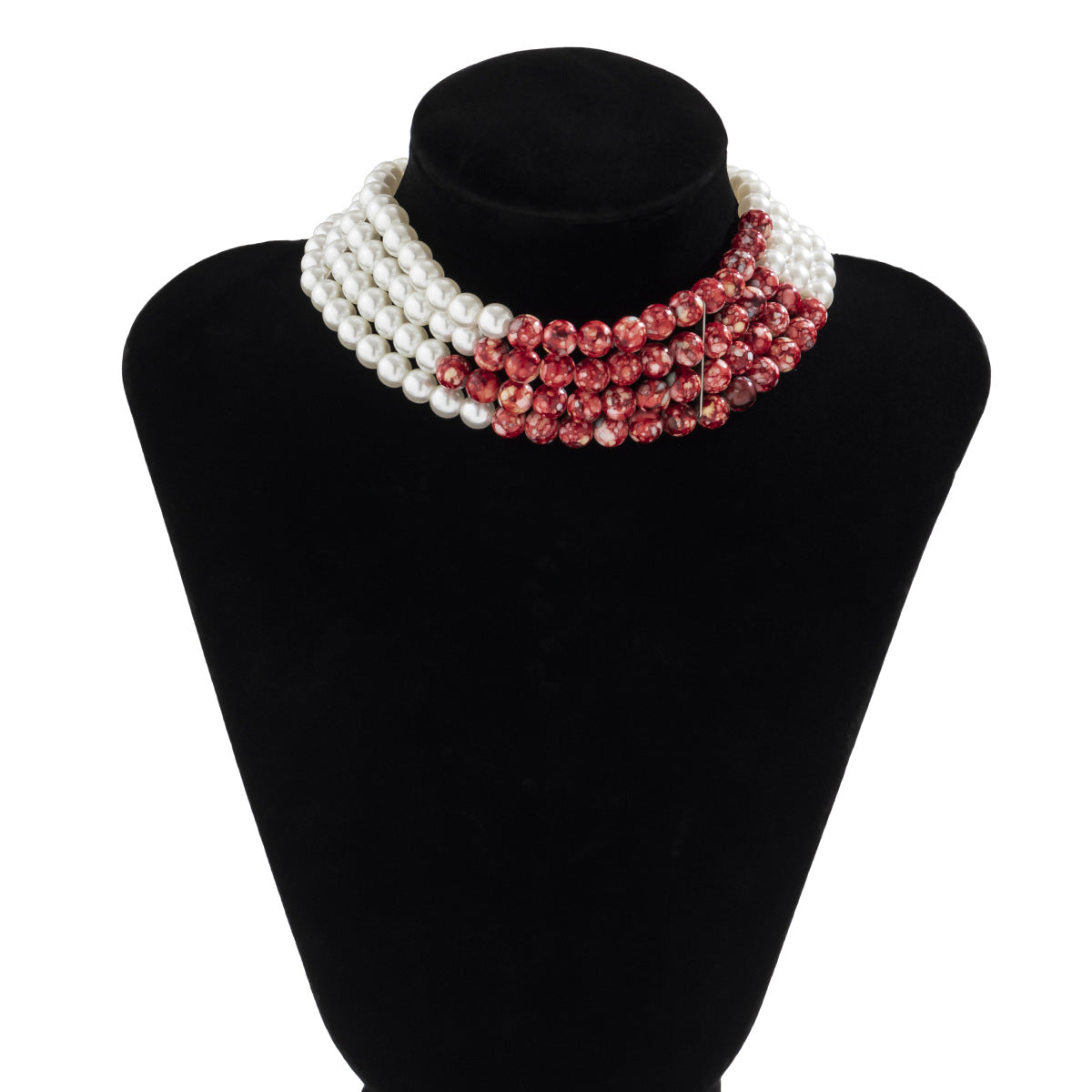 Women Halloween Goth Style Multilayer Beaded Chocker