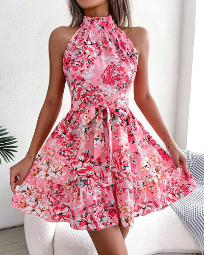 Vacation Women Fashion Flower Print Dress
