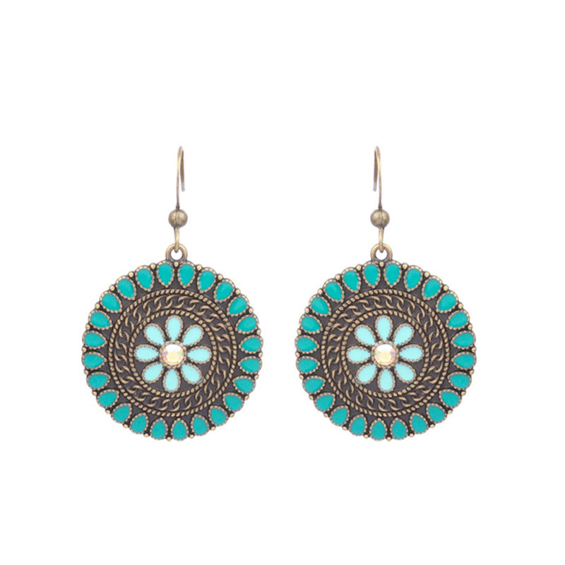 Pendientes geométricos retro de estilo étnico bohemio