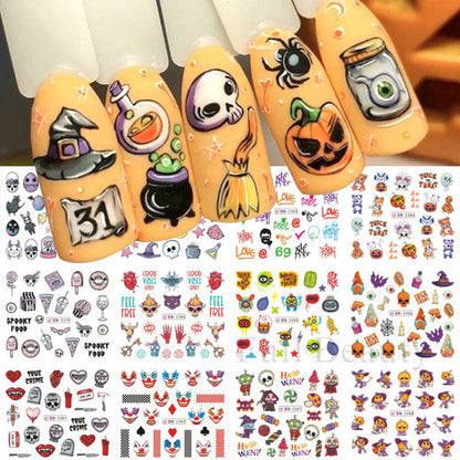 Halloween Skull Nail Stickers Funny Skull Design