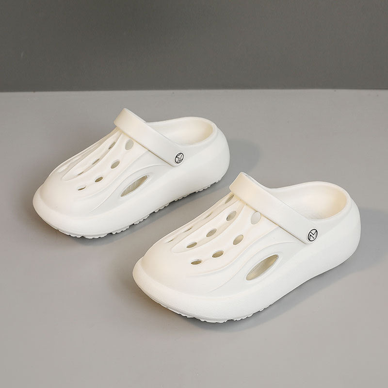 Pantuflas de suela gruesa de color liso y sencillo a la moda para mujer