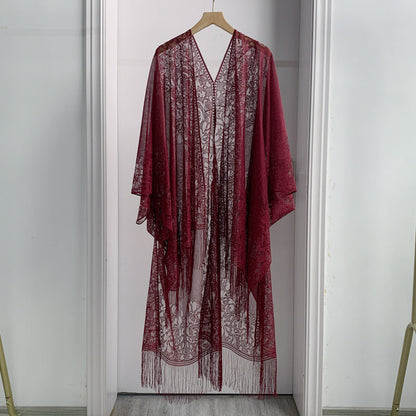 Chal de encaje de verano para mujer, moda estilo bohemio