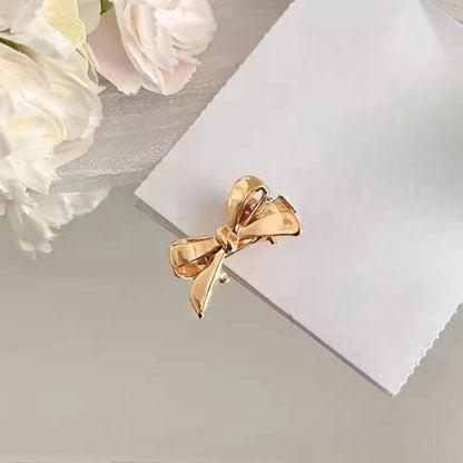 Women Fashion Imitation Alloy Silver Bowknot Hairpin
